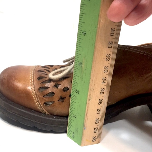 Dromedaris oxford laser cut out block heel EU36 Kaya tan brown - Picture 16 of 16